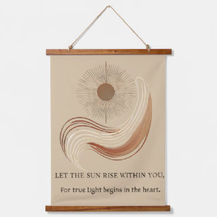 "Boho Sun Wall Tapestry – Golden Sun with Inspira