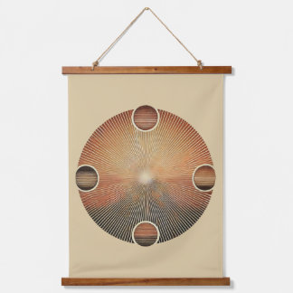 "Boho Sun Wall Tapestry – Golden Sunburst with Ear