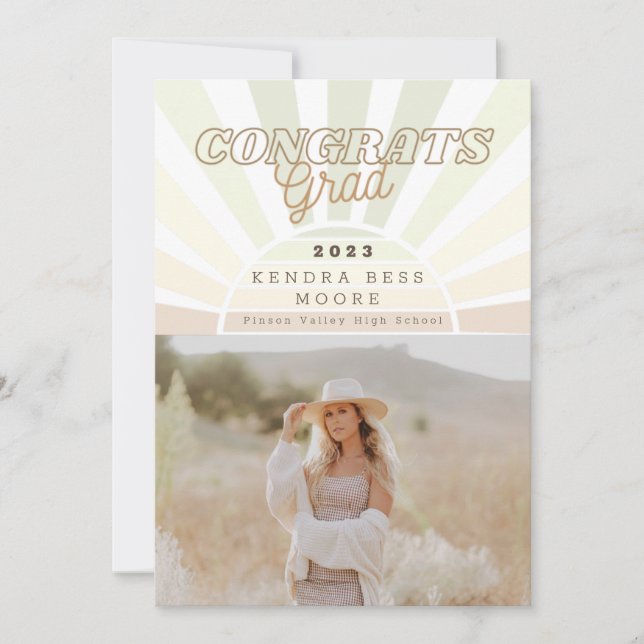 Boho Sunburst Graduation Announcement  (Front)