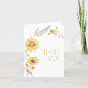Boho Sunflower Bridal Shower Thank You Card