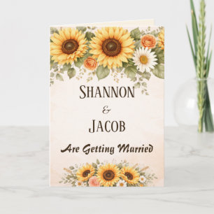 Boho Sunflower Floral Elegant Custom Wedding Invitation