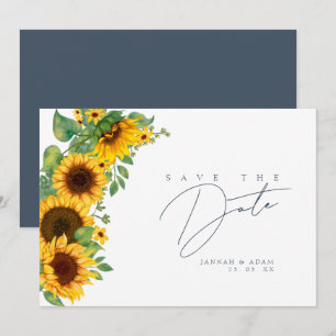 Boho Sunflower Floral Wedding Save the Date