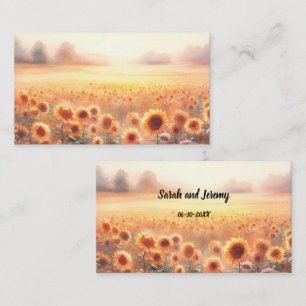 Boho Sunflower Rustic Watercolor Country Wedding Place Card