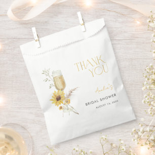 Boho Sunflower Thank You Bridal Shower Favour Bag