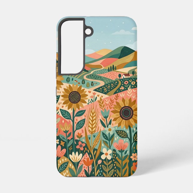 Boho Sunflower Valley Android Galaxy Case (Back)