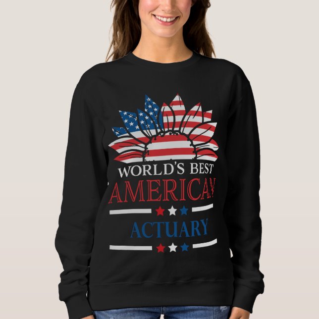 Boho Sunflower World's Best American Actuary Sweatshirt (Front)