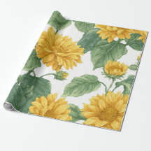 Boho Sunflower Yellow Floral Pattern Spring Summer