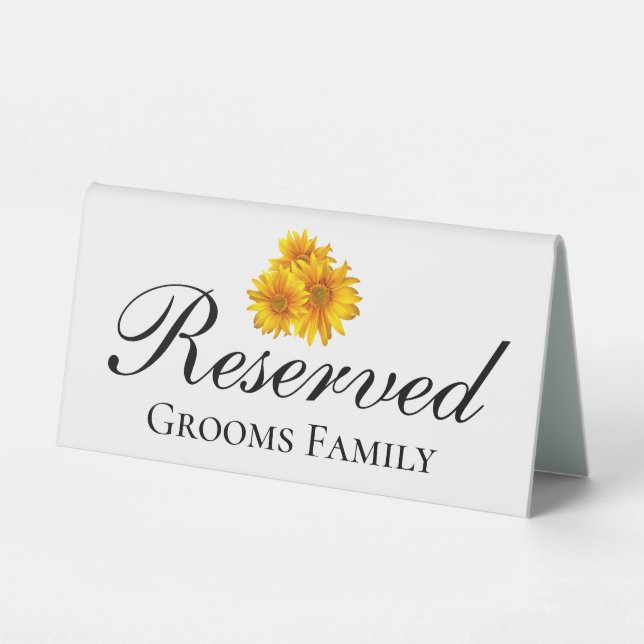 Boho Sunflower Yellow Floral Wedding Reserved (Front)