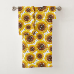 Boho Sunflowers and Diamonds Towel Set