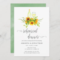 Boho Sunflowers Rehearsal Dinner Wine Tasting