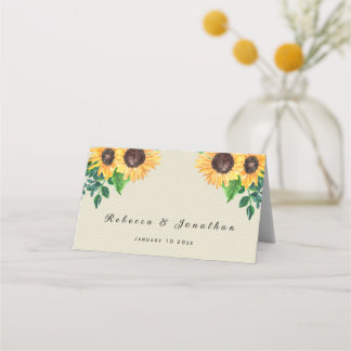 Boho Sunflowers Wedding  Place Card