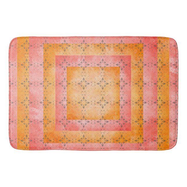 Boho Sunrise Pattern Bath Mat (Front)