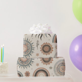 Boho Suns, Rainbows, and Florals Wrapping Paper
