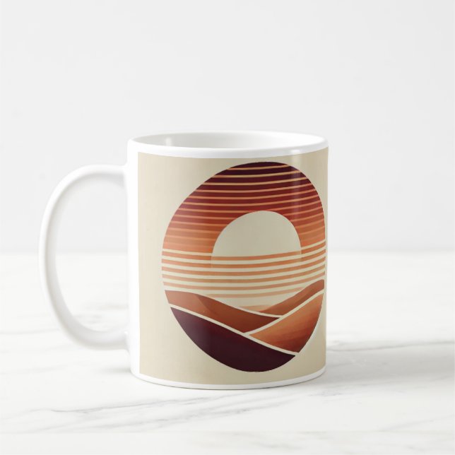 Boho Sunset – Aesthetic Nature-Inspired Design! Coffee Mug (Left)