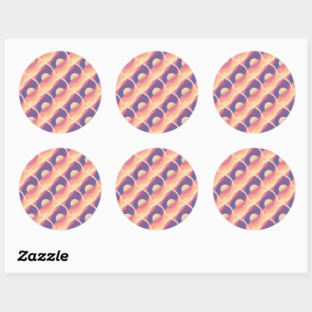 Boho Sunset Classic Round Sticker (Sheet)