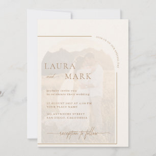 Boho Sunset Mountain Wedding Invitation Golden Fie