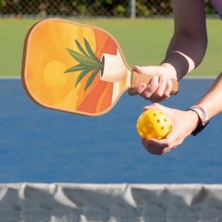 Boho Sunset Pickleball Paddle in Orange and Yellow