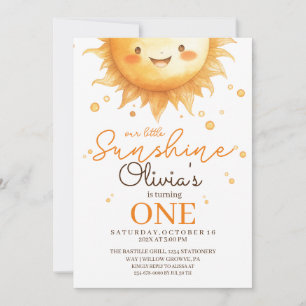  Boho Sunshine 1st Birthday party  Invitation