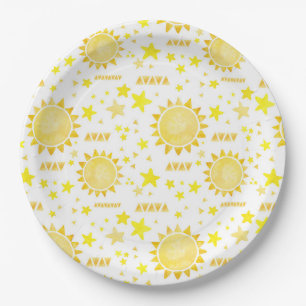 Boho Sunshine 1st Birthday Party Paper Plates – Li