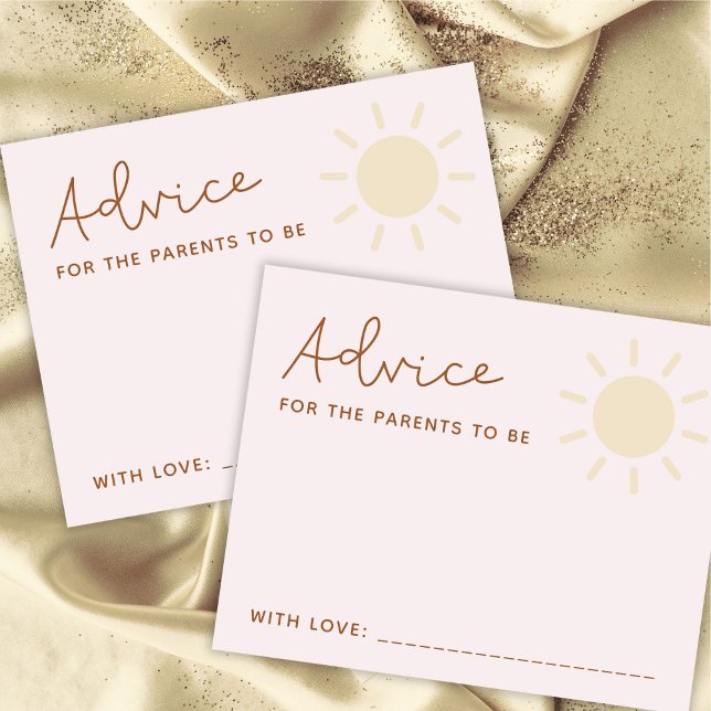 Boho Sunshine Baby Shower Advice Cards (Creator Uploaded)