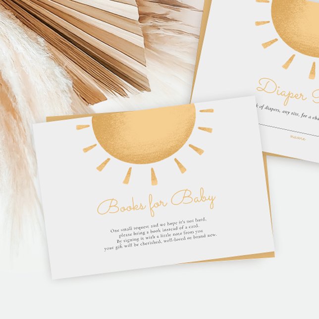 Boho Sunshine Baby Shower Books Enclosure Card (Creator Uploaded)