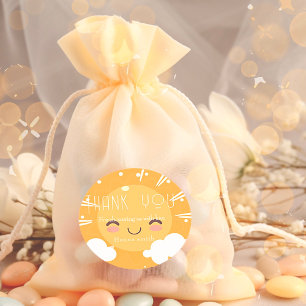 Boho sunshine baby shower classic round sticker