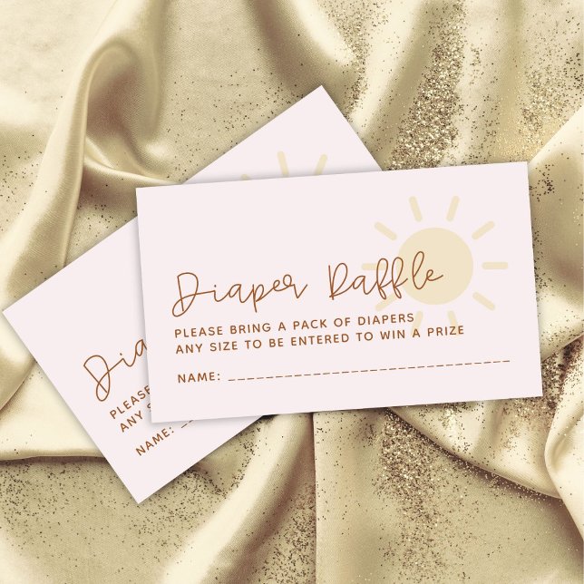 Boho Sunshine Baby Shower Diaper Raffle Enclosure Card (Creator Uploaded)