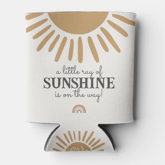 boho sunshine baby shower favour can cooler (Front)