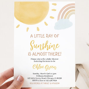 Boho Sunshine Baby Shower Invitation