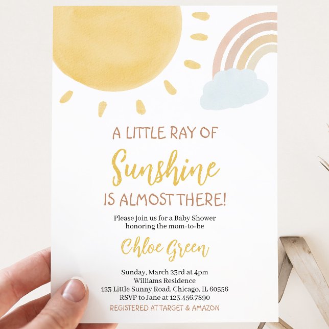 Boho Sunshine Baby Shower Invitation (Creator Uploaded)