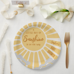 Boho Sunshine Baby Shower Paper Plate