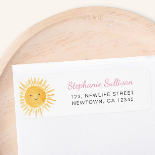 Boho Sunshine Baby Shower Return Address Label