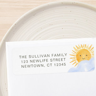 Boho Sunshine Baby Shower Return Address Label