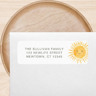 Boho Sunshine Baby Shower Return Address Label