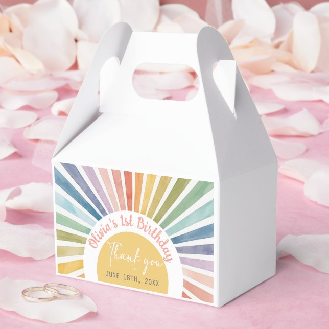 Boho Sunshine Birthday Party Favour Box (Wedding)