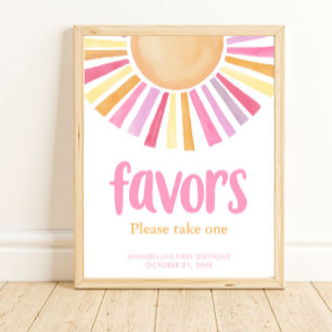 Boho sunshine birthday party favours sign