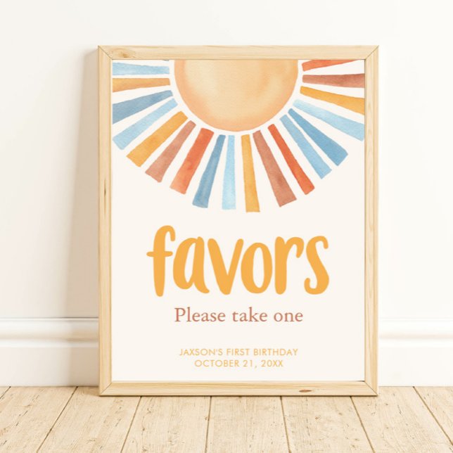 Boho sunshine birthday party favours sign (Creator Uploaded)
