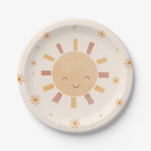 Boho Sunshine Birthday Party Paper Plates