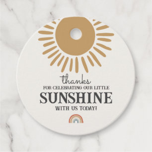 boho sunshine birthday rainbow favour tag
