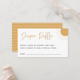 Boho Sunshine Diaper Raffle Enclosure Card