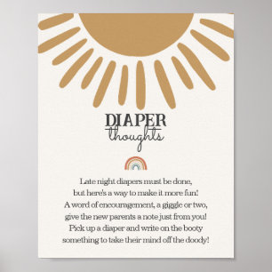 boho sunshine diaper thoughts baby shower sign