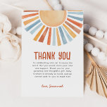 Boho Sunshine Gender Neutral Baby Shower Thank You Card<br><div class="desc">Welcome your little ray of sunshine with this Boho Sunshine Gender Neutral Baby Shower Thank You Card featuring an adorable yellow,  gold,  orange,  blue and peach watercolor sunshine.</div>