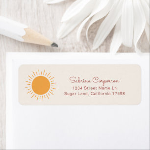 Boho Sunshine Golden Yellow Return Address Label