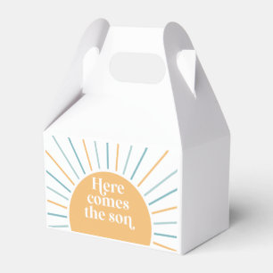 Boho Sunshine Here Comes the Son Baby Shower Favour Box
