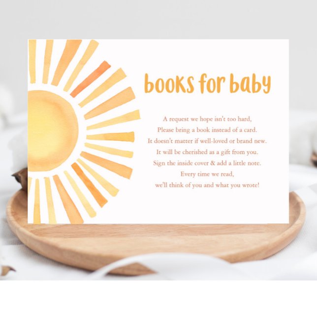 Boho sunshine muted tones books for baby enclosure card (Creator Uploaded)