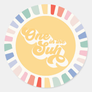 Boho Sunshine One In The Sun Sunshine Favour Classic Round Sticker