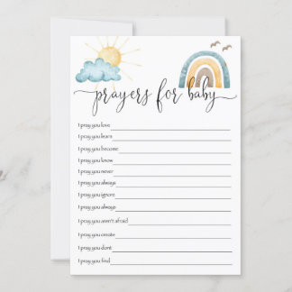 Boho Sunshine Prayers For Baby Activity Card