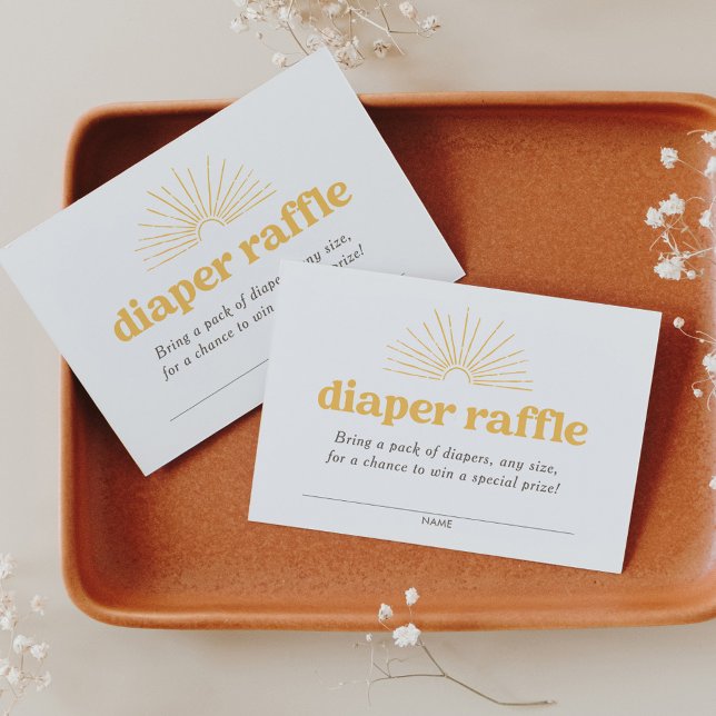Boho Sunshine Sun Diaper Raffle Ticket Enclosure Card (Creator Uploaded)