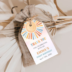 Boho Sunshine Sun Terra Cotta Birthday Gift Tags