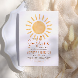 Boho Sunshine   Sun Themed Boy or Girl Baby Shower Invitation